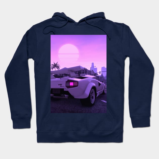 Countach sunset Hoodie by mrcatguys